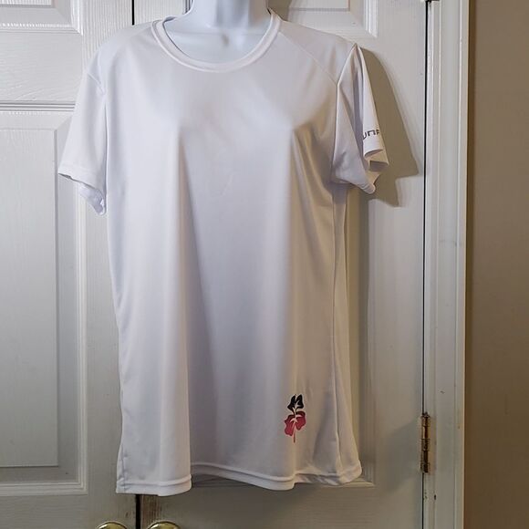 Tunaskin Island Jane Key West white hibiscus short sleeve top   Sz XL NWOT - Picture 1 of 4